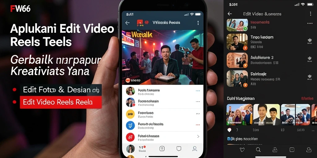 Tampilan antarmuka FW66 yang user-friendly untuk Edit Video Reels.
