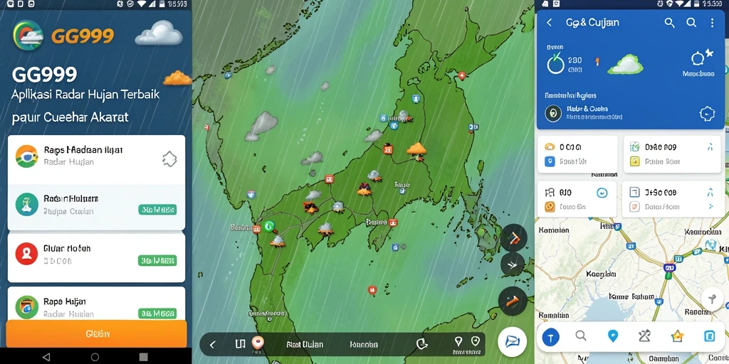 Tampilan antarmuka aplikasi Radar Hujan GG999 yang informatif dan user-friendly.
