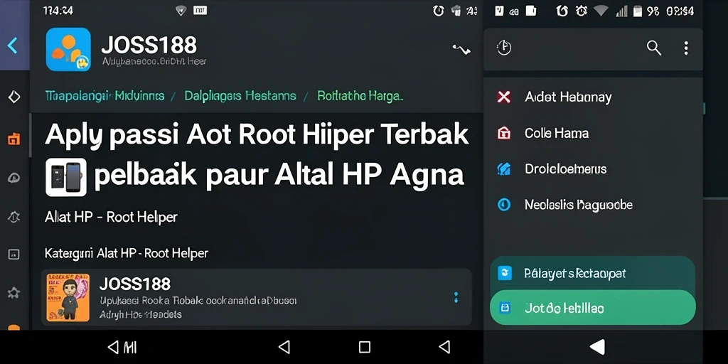 Screenshot JOSS188 menampilkan antarmuka pengguna yang intuitif untuk akses root.