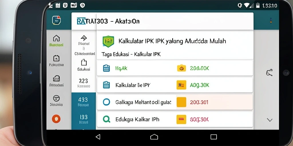 Tampilan antarmuka aplikasi Kalkulator IPK yang sederhana dan informatif.