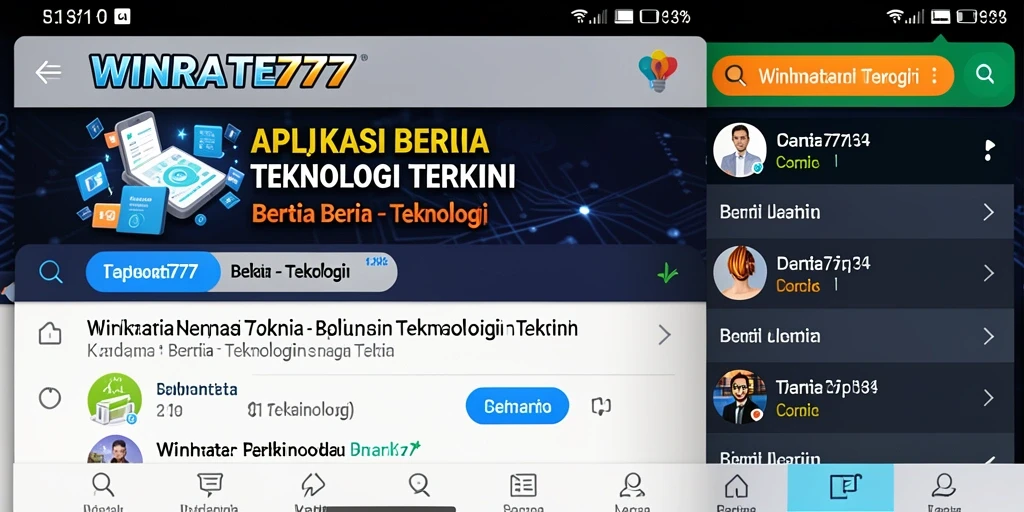 Tampilan antarmuka aplikasi WINRATE777 yang menarik dan informatif.